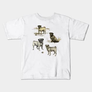 PUG DOGS Kids T-Shirt